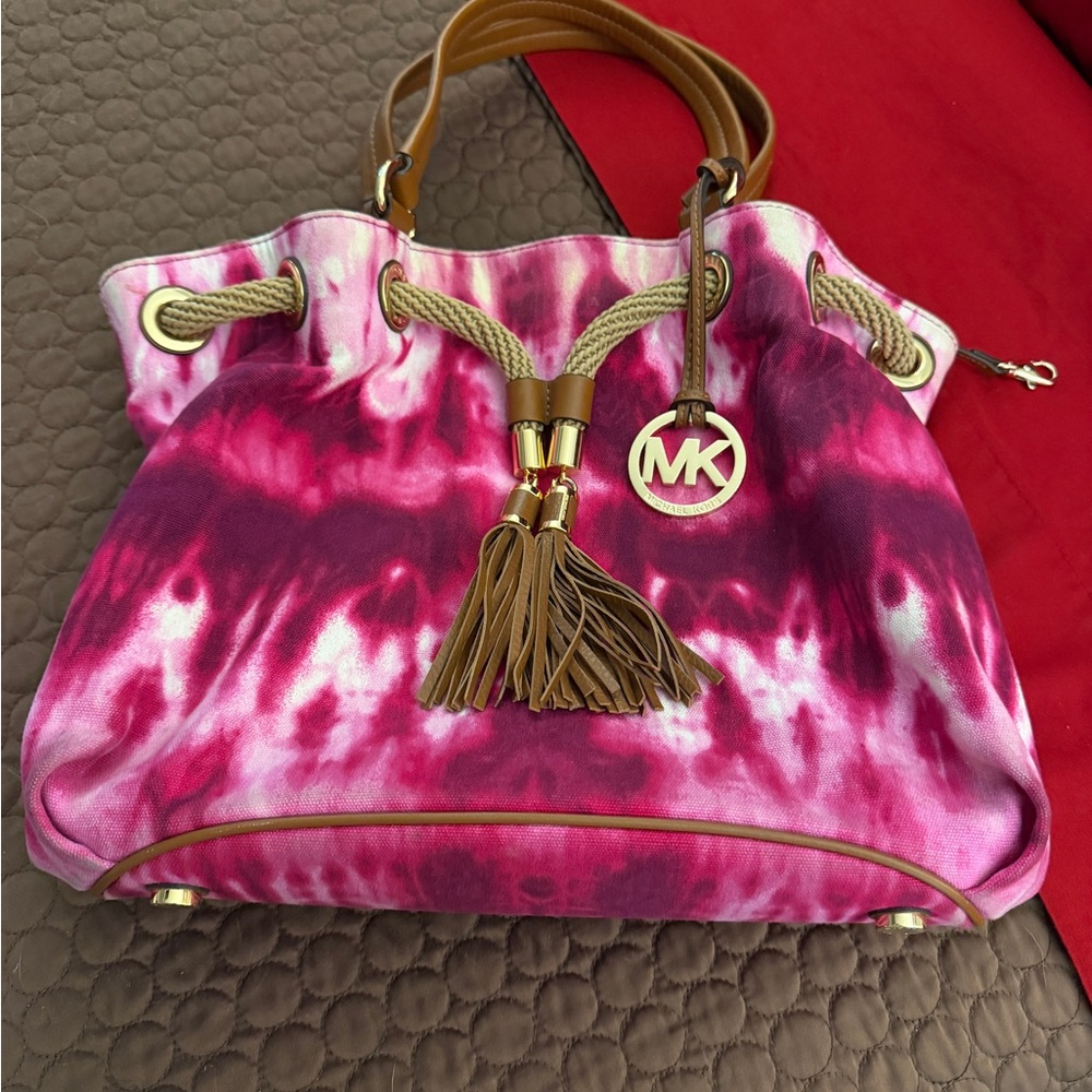 Michael Kors Pink and Purple Tie-Dye Shoulder Bag
